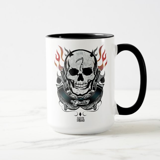 Taza Suicide Squad | Diablo Skull & Flames Tattoo Art (Derecha)