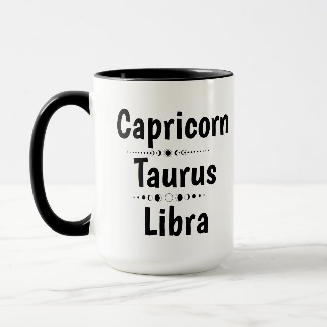 Taza Sun Moon Rising Zodiac Astrology Crystal Whimsy (Izquierda)
