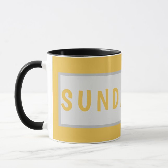 Taza Sunday Today – Minimal Coffee Mug Design (Izquierda)