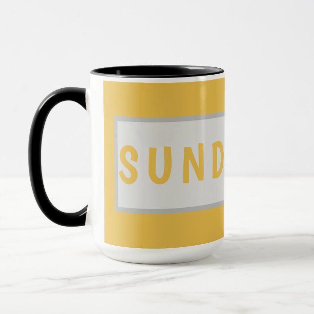 Taza Sunday Today – Minimal Coffee Mug Design (Izquierda)