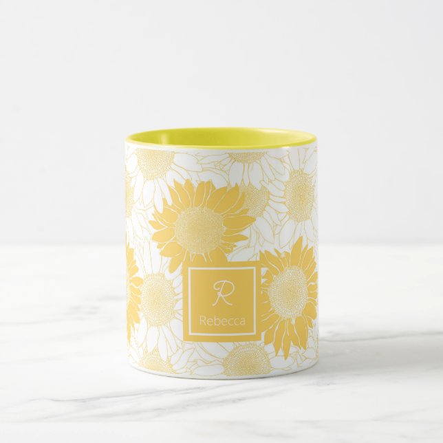 Taza Sunflower amarillo personalizado (Centro)