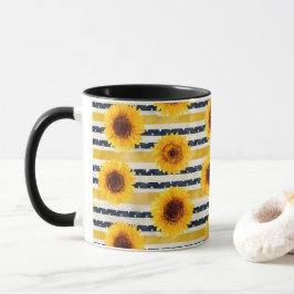 Taza Sunflower Stripes Navy & Yellow 