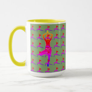 Taza Sunny Fun Yoga Design' Combo Café Mug/ Cup