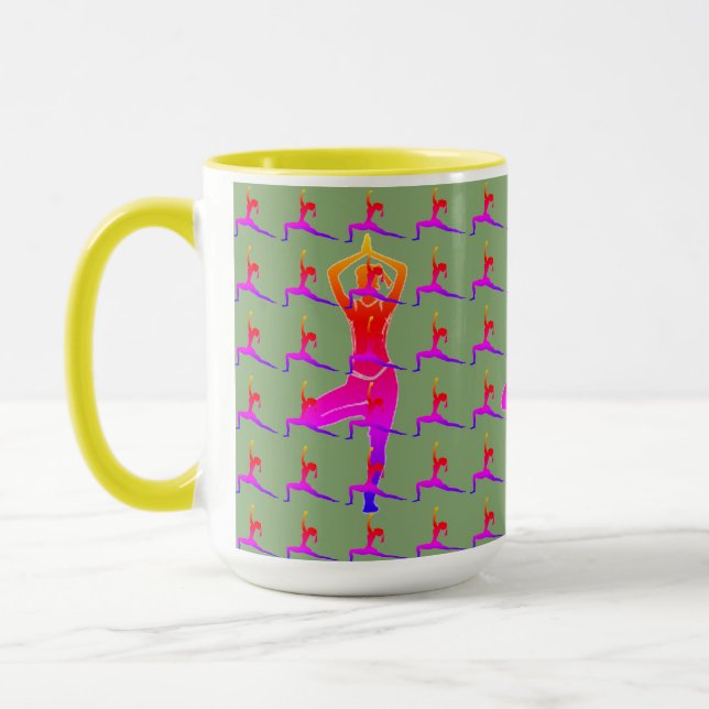 Taza Sunny Fun Yoga Design' Combo Café Mug/ Cup (Izquierda)
