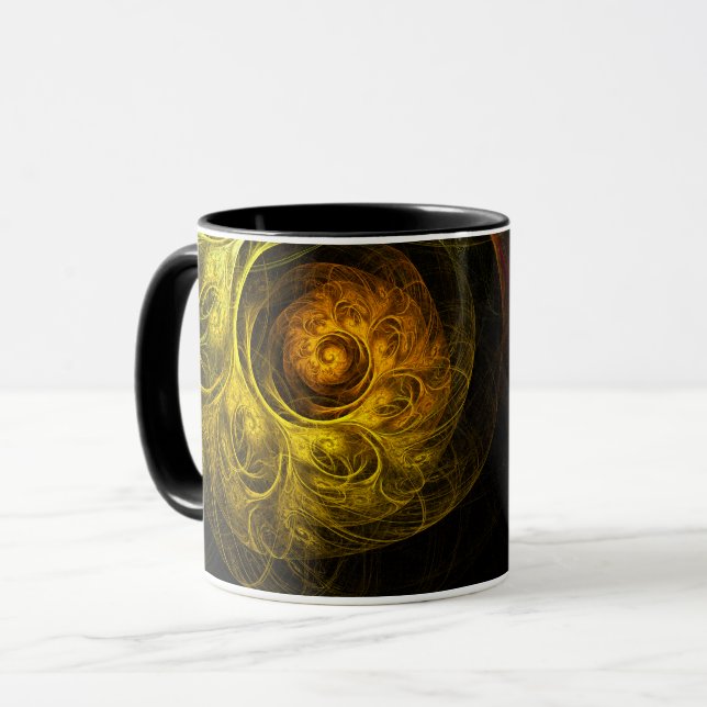Taza Sunrise Floral Red Abstract Coffee Mug (Anverso izquierdo)