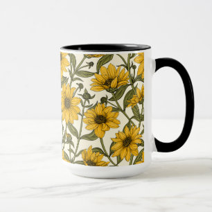 Taza Sunroot, girasol salvaje en blanco roto