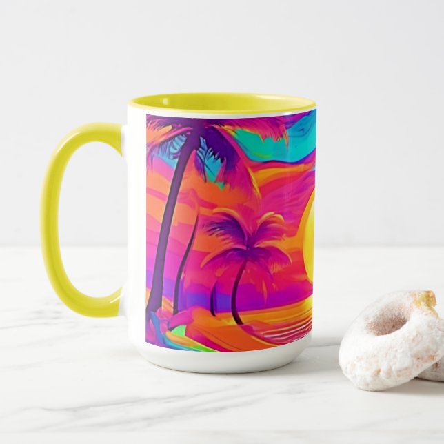 Taza Sunset azul y Naranja (Con donut)