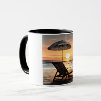 Taza "Sunset Beach Chair Mug - Coastal Relaxation Cup"