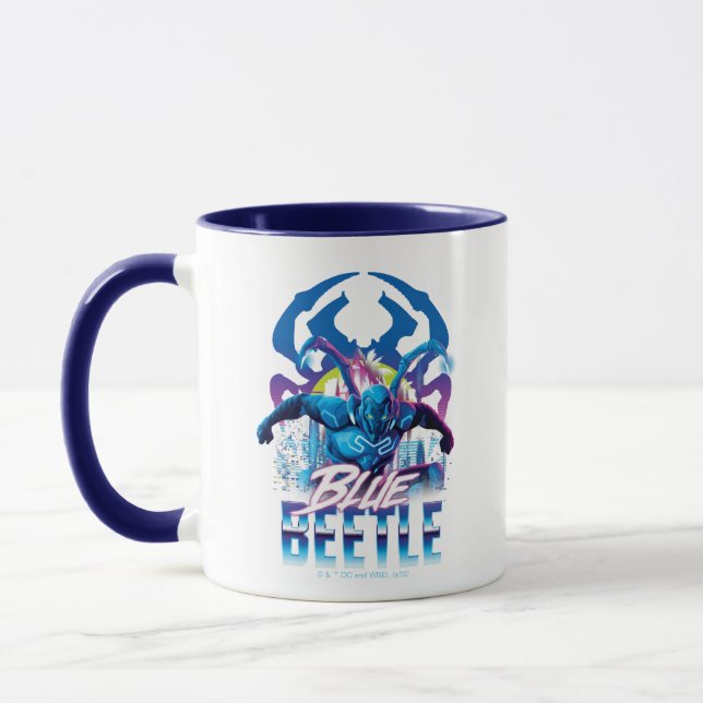 Taza Sunset de Blue Beetle Retrowave City (Izquierda)