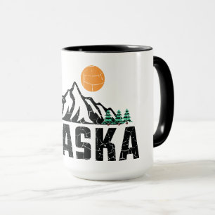 Taza Sunset de la montaña Retro Alaska