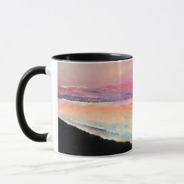 Taza Sunset Lake Pink Blue Art