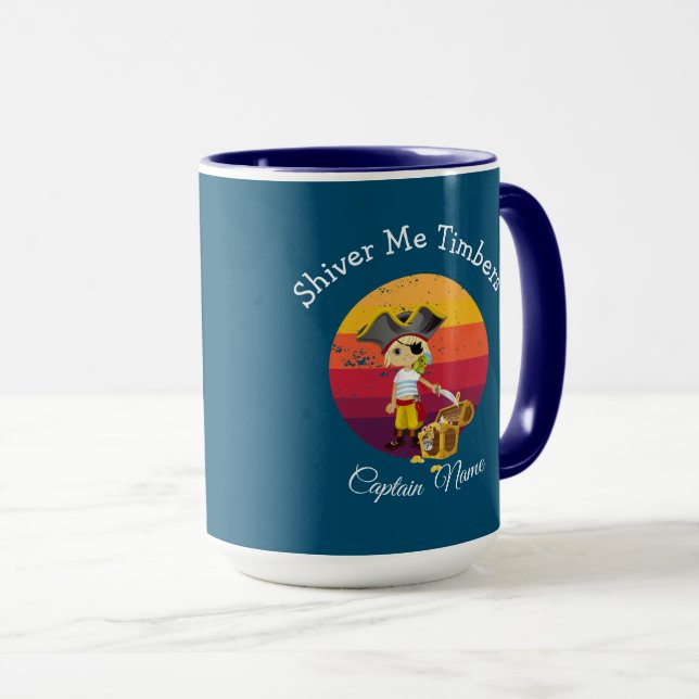 Taza Sunset Navy Blue Boy Pirate Mug (Anverso derecho)