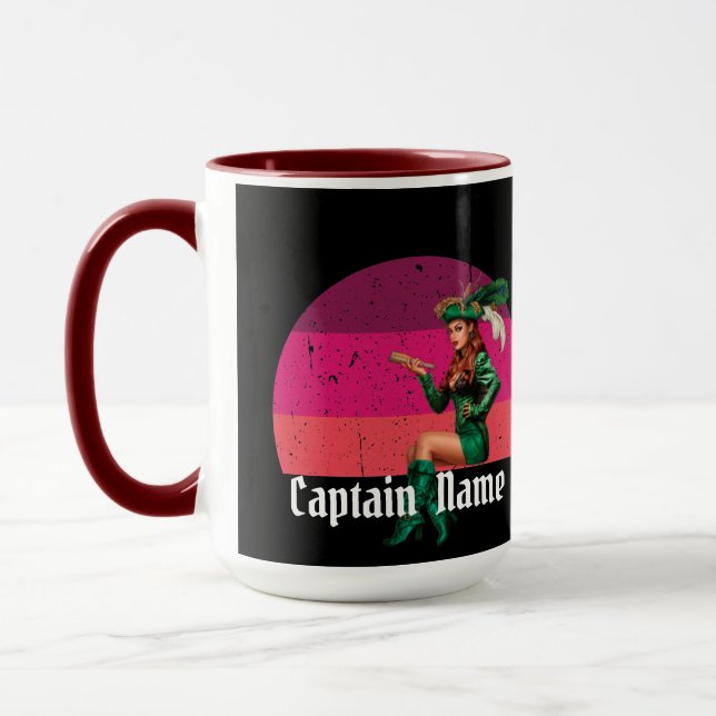 Taza Sunset Pink Green Lady Pirate Mug (Izquierda)