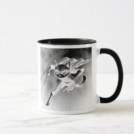 Taza Super-chat masqué en plein vol.