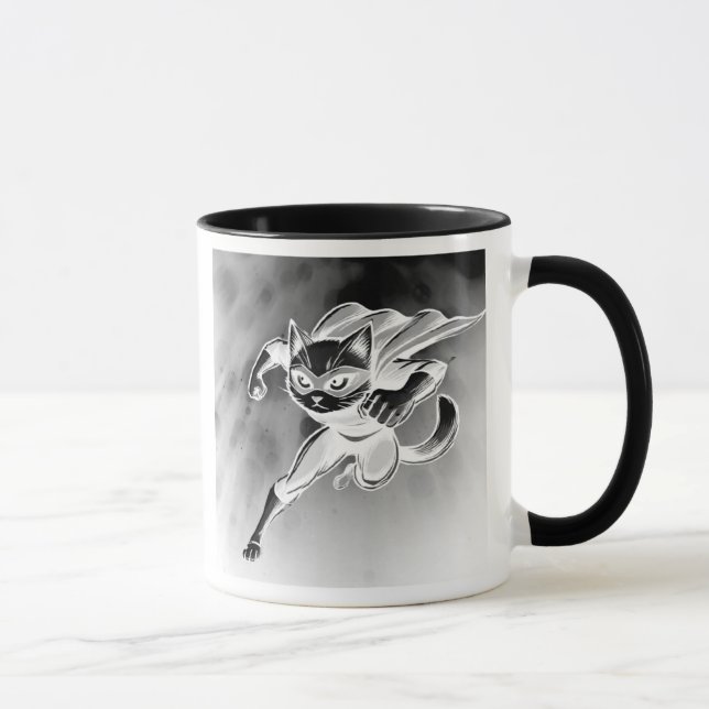 Taza Super-chat masqué en plein vol. (Derecha)