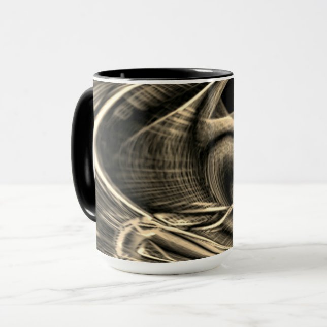 Taza Súper cocido que parece pino quemado con ranuras (Anverso izquierdo)