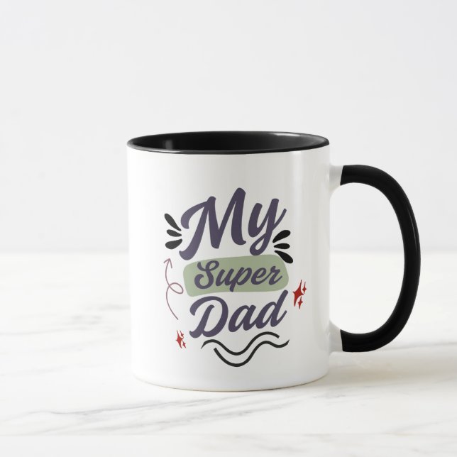 Taza Super Dad Coffee Mug – Hero Dad Gift Idea (Derecha)
