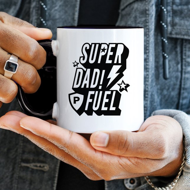 Taza Super Dad Fuel Superhéroe de la diversión monogram (Subido por el creador)