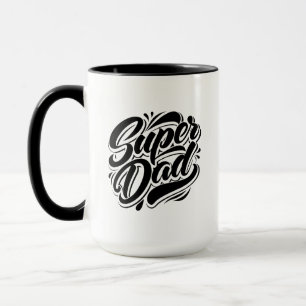 Taza Super Dad Hero Tipografía Diseño-67888