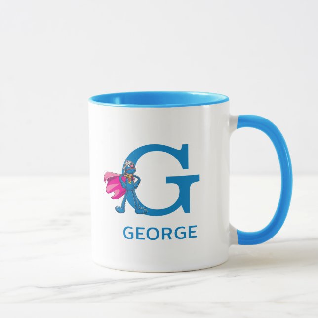 Taza Super Grover Añadir tu nombre y monograma G (Derecha)