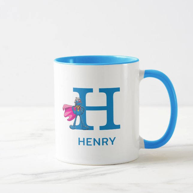 Taza Super Grover Añadir tu nombre y monograma H (Derecha)