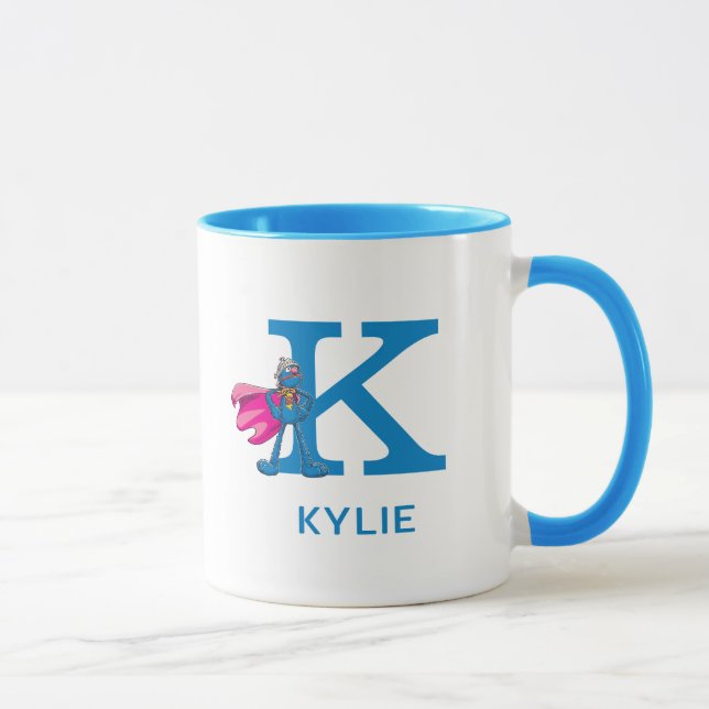 Taza Super Grover Añadir tu nombre y monograma K (Derecha)