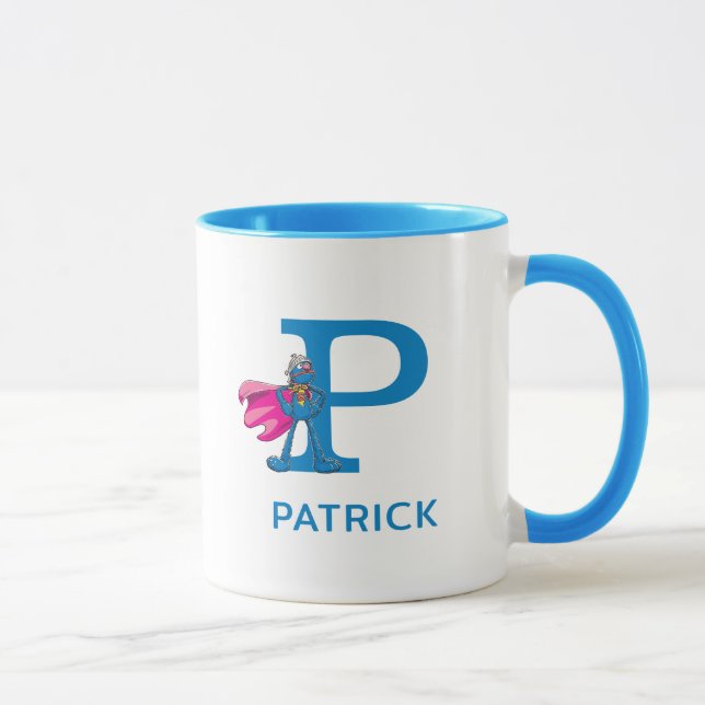 Taza Super Grover Añadir tu nombre y monograma P (Derecha)