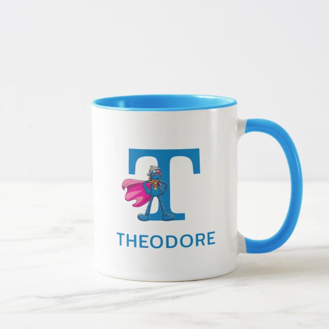 Taza Super Grover Añadir tu nombre y monograma T (Derecha)