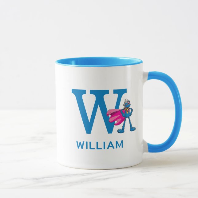 Taza Super Grover Añadir tu nombre y monograma W (Derecha)