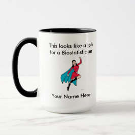 Taza Super héroe de la hembra del Biostatistician