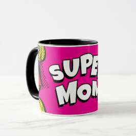 Taza "Super Mamá" colorido libro de historietas Pop Art