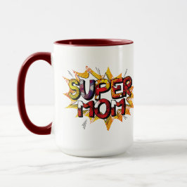 Taza Super Mom2 Mug estilo libro de historietas