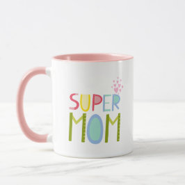 Taza SUPER MOM Navidades de cumpleaños del día de la ma