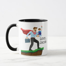 Taza Super PADRE/padre personalizado cargando a su hijo