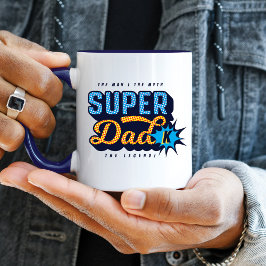 Taza Super Papá El Hombre El Mito El Superhéroe De La L