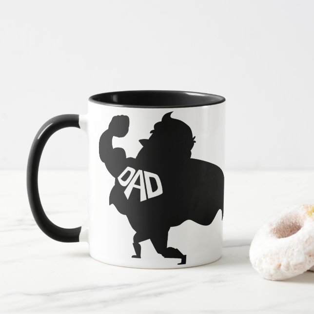 Taza Super Papá | Regalos Para Papá | Regalo de cumplea (Con donut)
