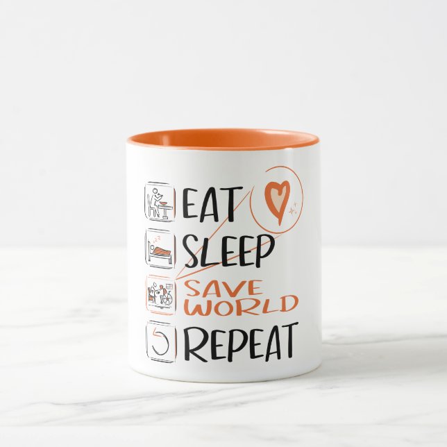 Taza Supercuidador/Asistente de Enfermería salva al mun (Centro)