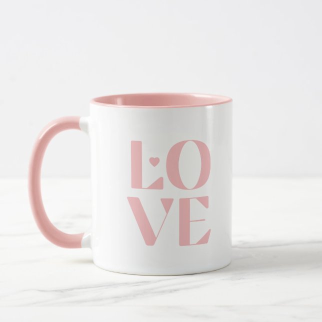 Taza Supercúlpense de café rosa con "amor" (Izquierda)