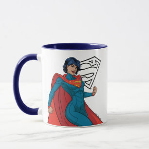 Taza Supergirl abusando de un traje azul