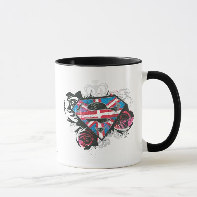 Taza Supergirl British Flag and Roses (Derecha)