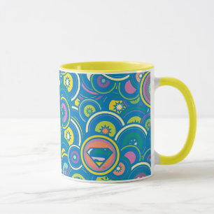 Taza Supergirl Circle Blue Pattern