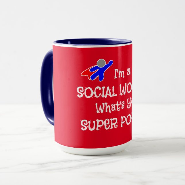 Taza Superhéroe de trabajador social (Anverso izquierdo)