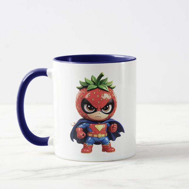Taza Superhéroe Fresa Lindo Dibujo Animado (Izquierda)