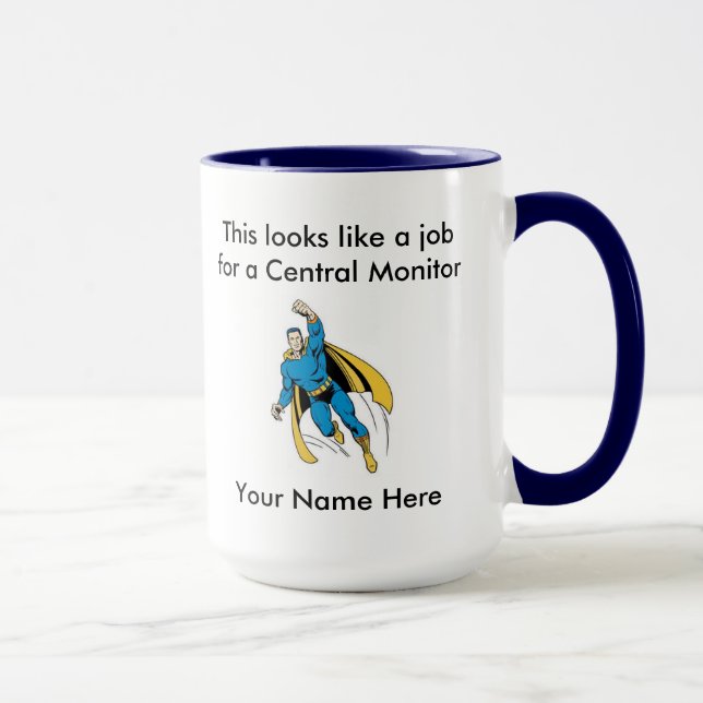 Taza Superhéroe masculino de monitor central (Derecha)
