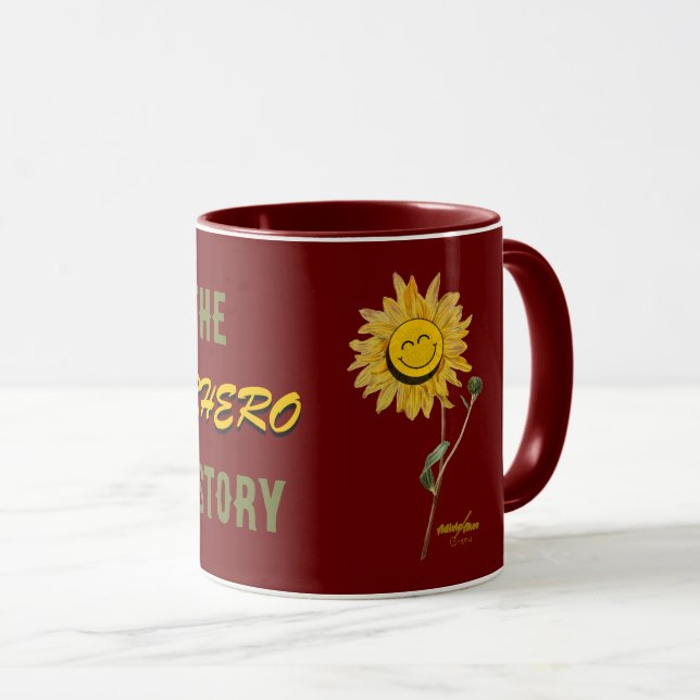 Taza Superhéroe Red Mug del poeta Adiela Akoo (Anverso derecho)