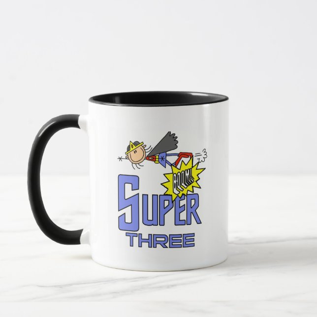 Taza Superheroína Chica 3 camisetas de cumpleaños y reg (Izquierda)