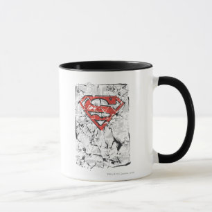 Taza Supermán estilizado  Logotipo de comic arruinado
