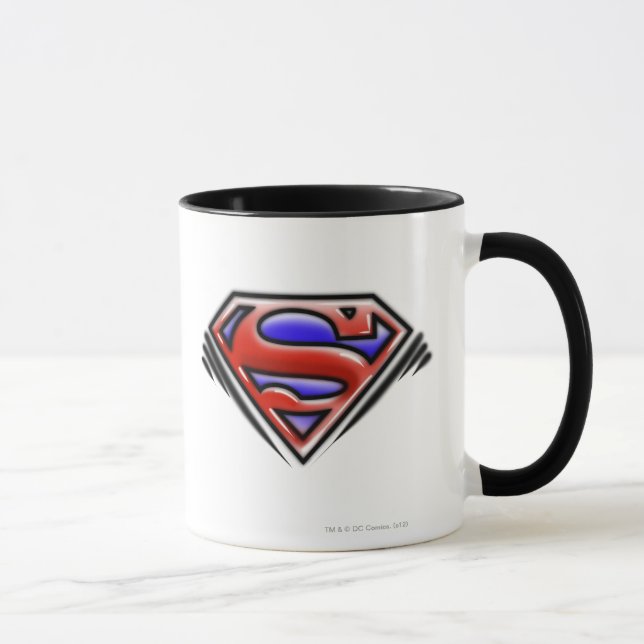 Taza Superman S-Shield | Logotipo del aerógrafo rojo (Derecha)