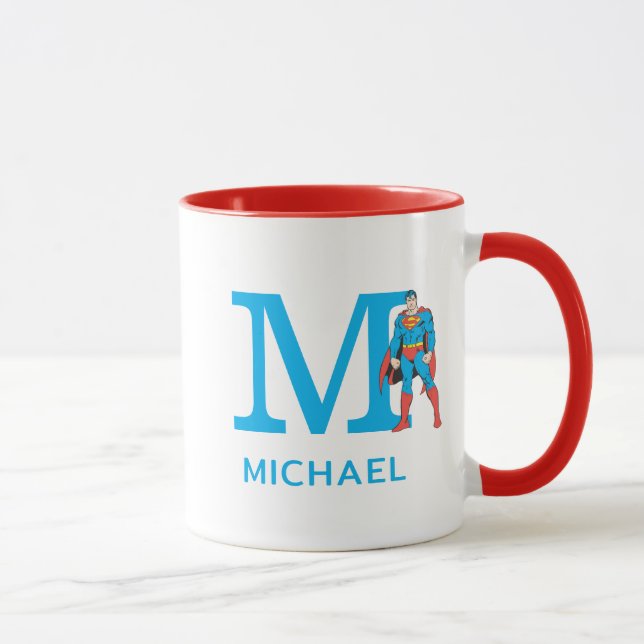 Taza Superman Standing | Añadir su monograma y nombre (Derecha)