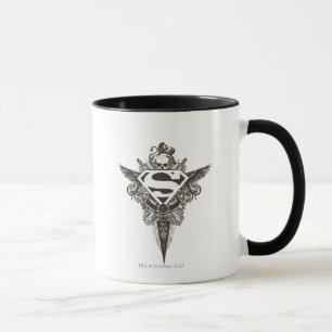 Taza Superman Stylized   Logo de Star and Skull White